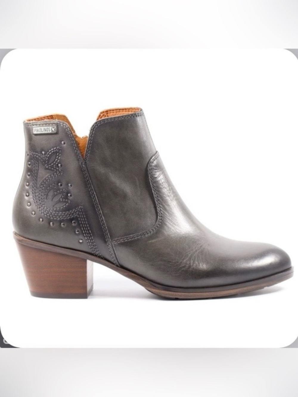 Pikolinos Cuenca W4T-8676 Birkenstock Leather Ankle Boot Block Heel Lead Sz 41